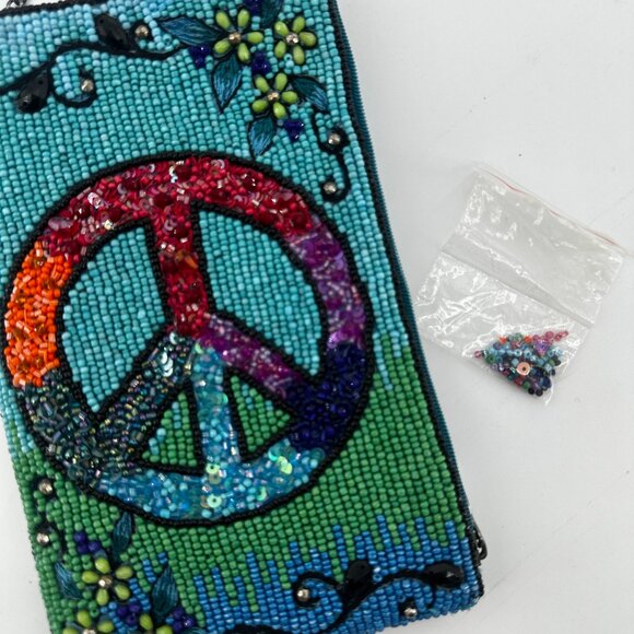 Mary Frances Peace Sign Beaded Crossbody Phone Bag - Picture 8 of 8